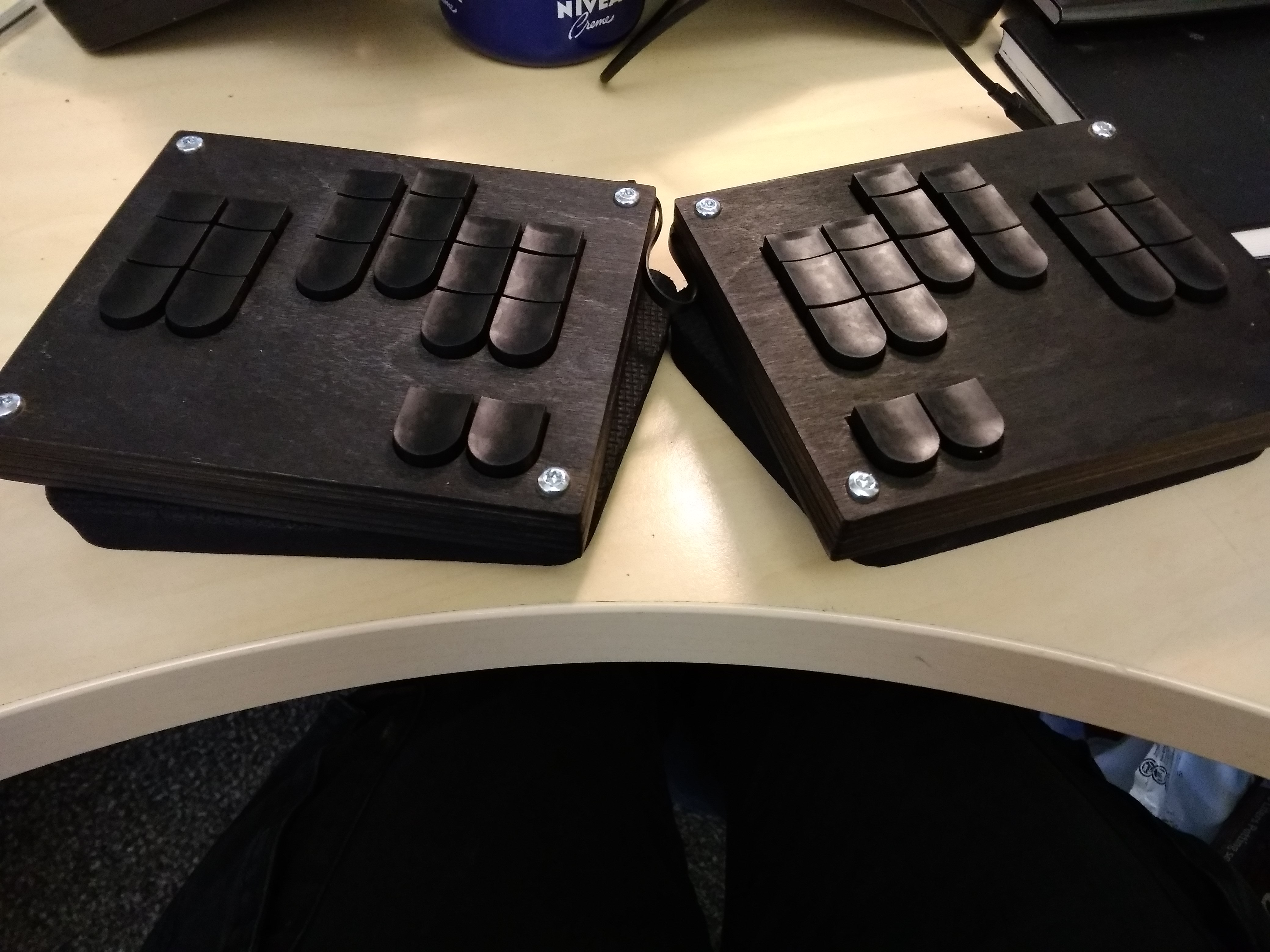 Black stain, both halves
