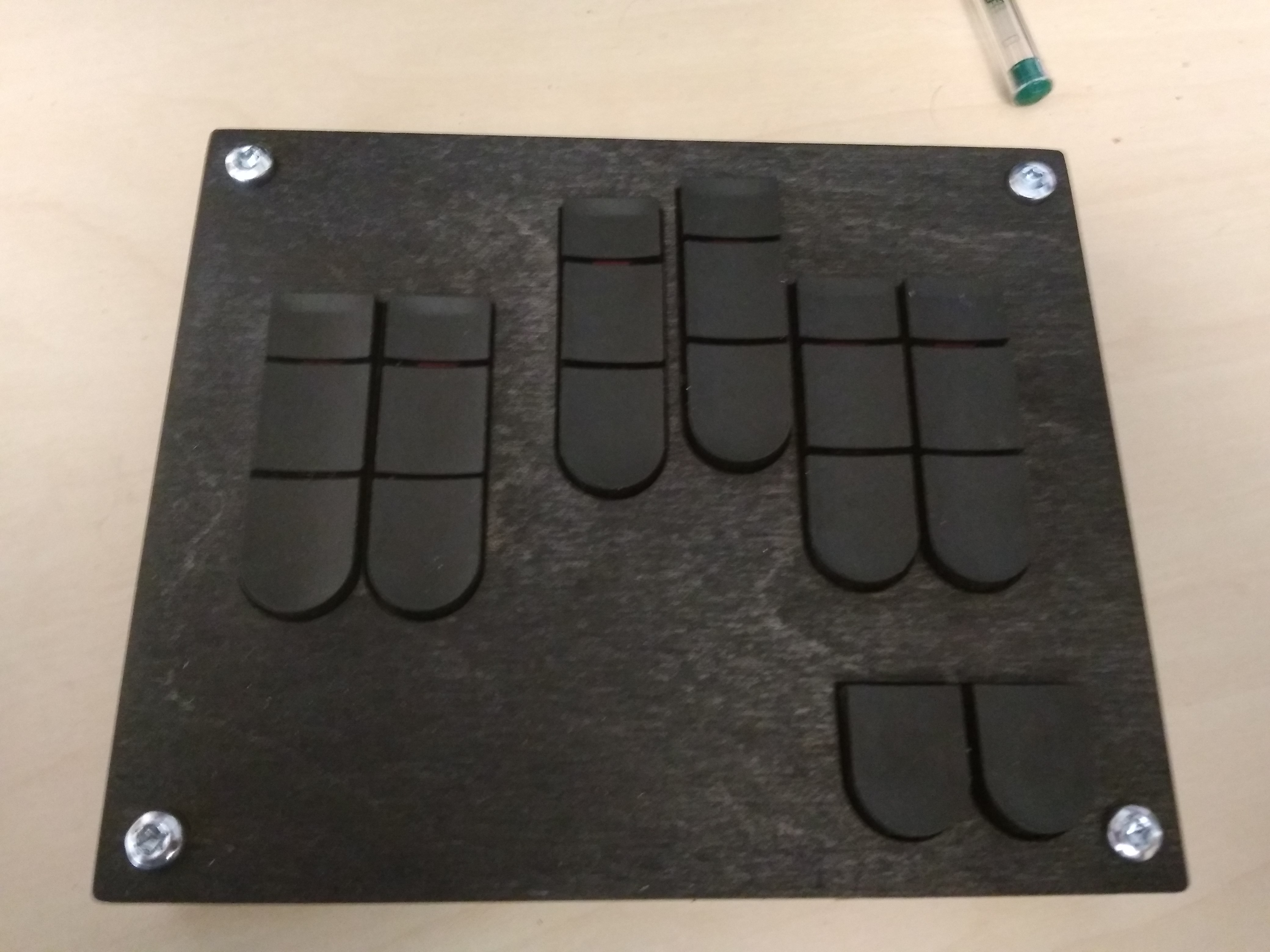 Black stain, black keycaps