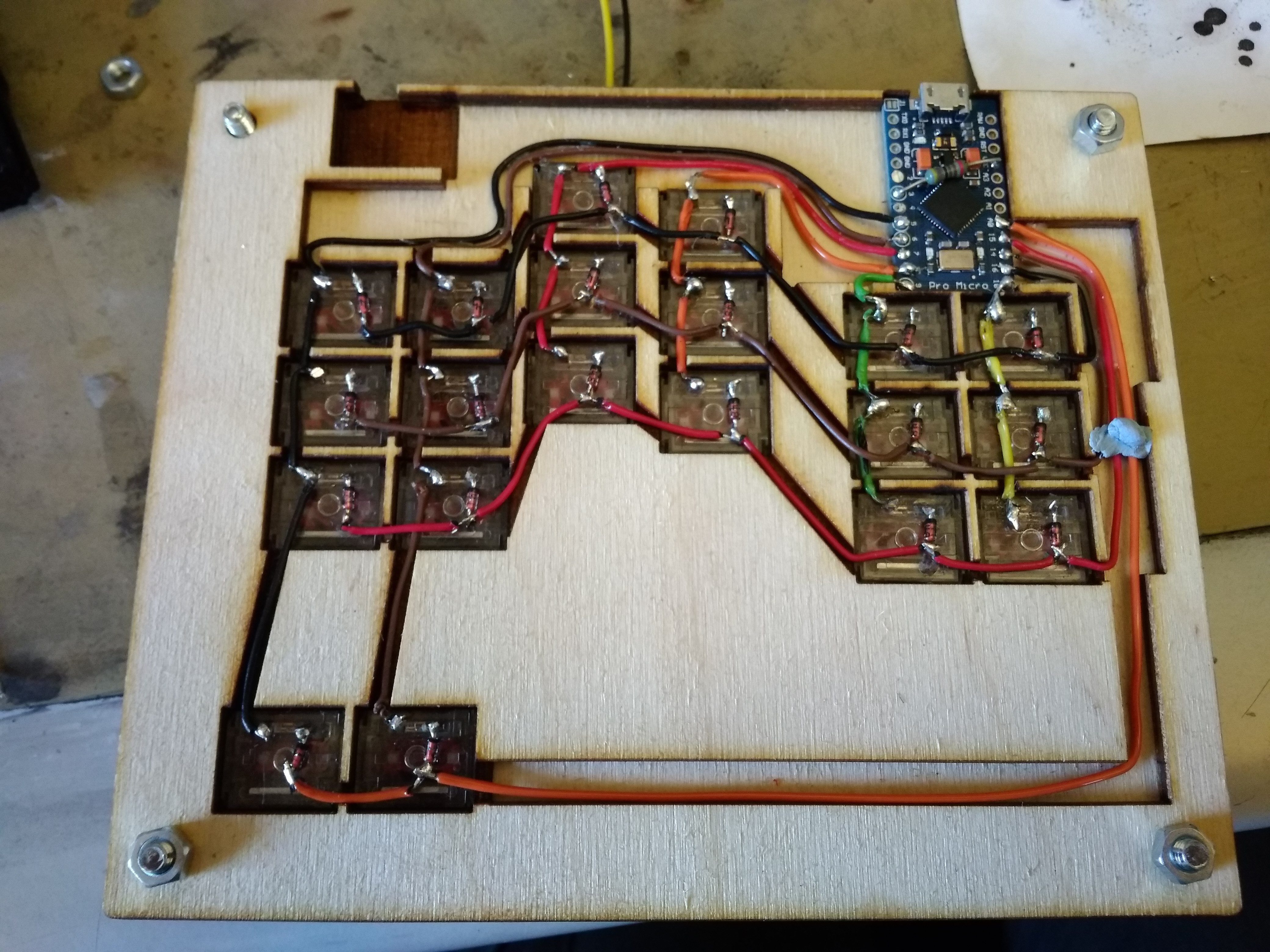 Unstained, hand wiring